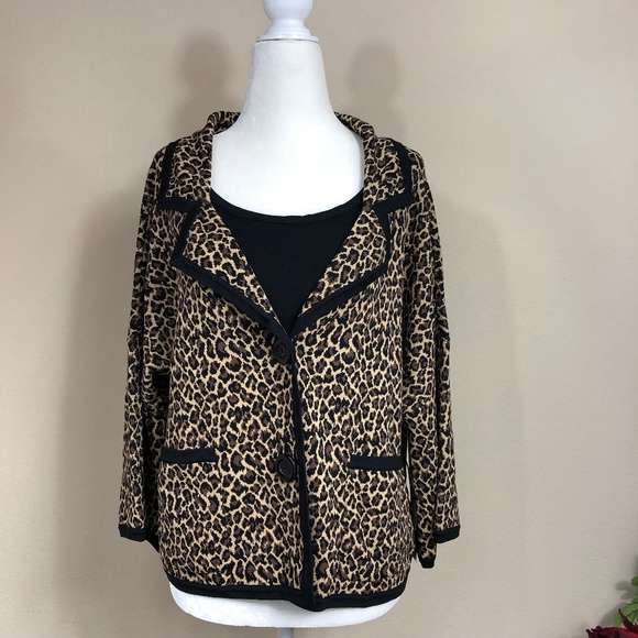 Anne Klein Jackets & Blazers - ANNE KLEIN NWT L Leopard print cardigan jacket NWT